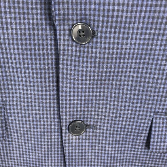 Calvin Klein Blazer Mens 38R Blue Check 100% Wool Extreme Slim Fit Jacket Coat - Picture 16 of 16